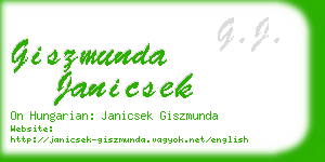 giszmunda janicsek business card